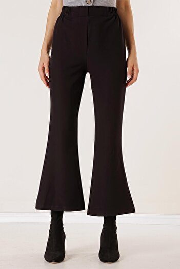 By Saygı Elastic Waist Flared Trousers