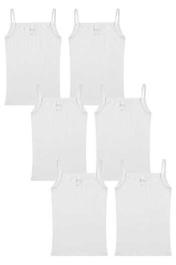 Bross Girl's 100% Cotton 6-Piece Tank Top Set 1035 White