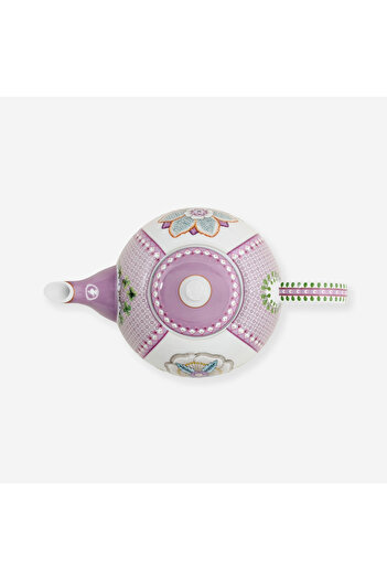 Pip Studio Lily & Lotus Mor Porselen Demlik 1600 Ml