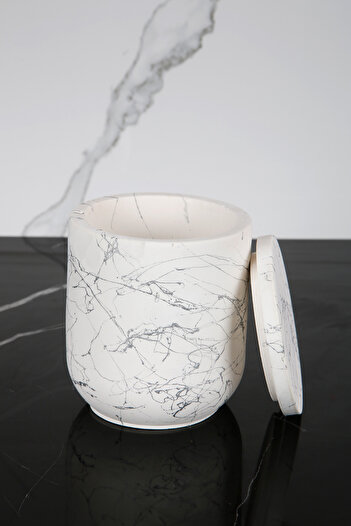 betonmall Marble Patterned Concrete Cotton Box with Lid Decorative Box