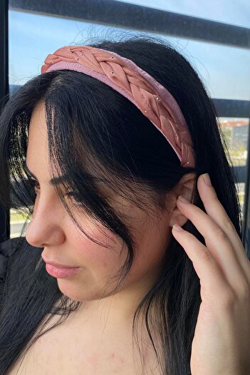 TAKIŞTIR Dark Pink Color Knitted Detailed Crown