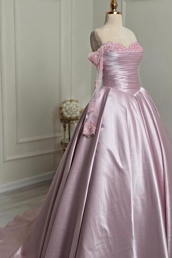 Yonca Moda Evi Pudra Özel Tasarım Drapeli Nişanlık 7920