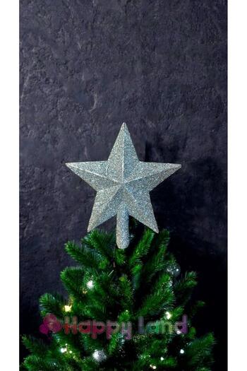 Happyland Christmas Pine Tree Hill Silver Color Bright 15 cm Gray Color Christmas Hill Star
