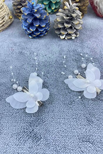 Hobigram Handmade White Butterfly Buckle Organization Girl Buckle Hair Accessory Children's Buckle – Hair Band