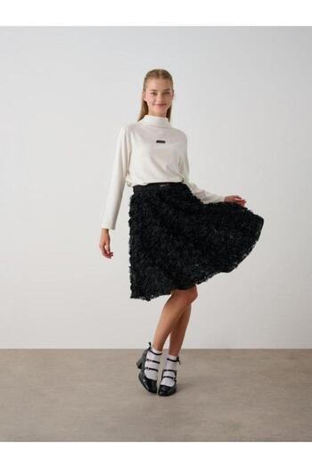 Zekids Fusta pentru fetiță cu talie elastică cu model trandafiri