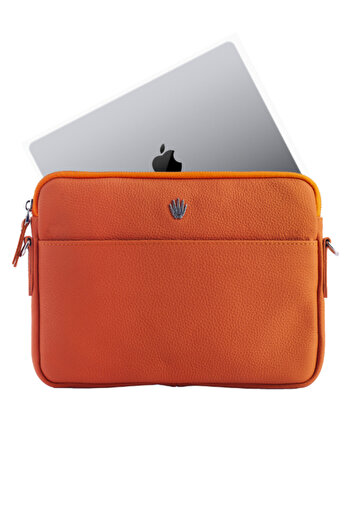 WATCHOFROYAL Orange Genuine Leather Shoulder Strap Handbag - Maestria