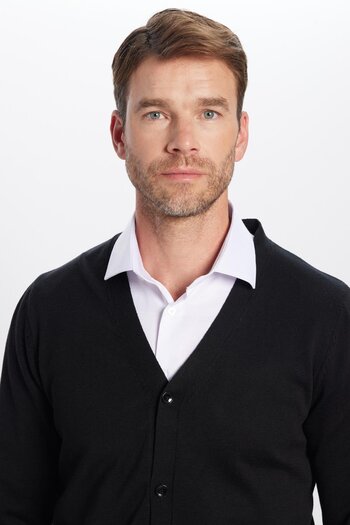 Tudors Men's Slim Fit Slim Fit Buttoned Plain Cotton Cardigan