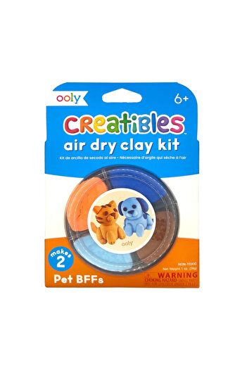 Ooly Plastilina cu uscare la aer - Pet, Creatibles, set DIY 4 culori