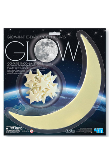 4M Glow-in-the-dark wall decorations - Moon and stars