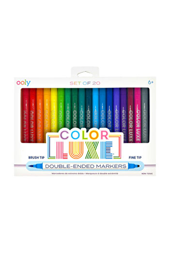 Ooly 2-in-1 marker pens with brush and fine tip, Color Luxe-set of 20