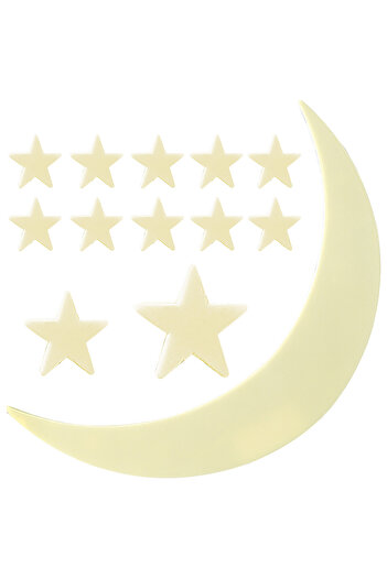 4M Glow-in-the-dark wall decorations - Moon and stars