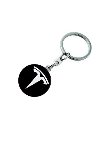 GARDENAUTO Tesla Drop Printed Metal Automobile Keychain