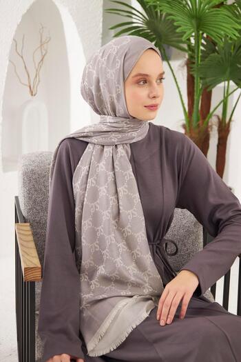 Şalland Wool Cashmere Shawl Light Gray