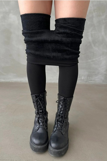 Bernato WinterFit Siyah Toparlayıcı Peluş Astarlı Termal İçlik Tayt