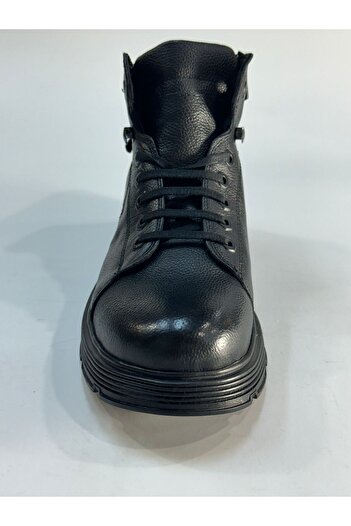 Greyybull Shoes Ανδρικές χειμερινές μπότες από γνήσιο δέρμα μαύρο με διπλό φερμουάρ