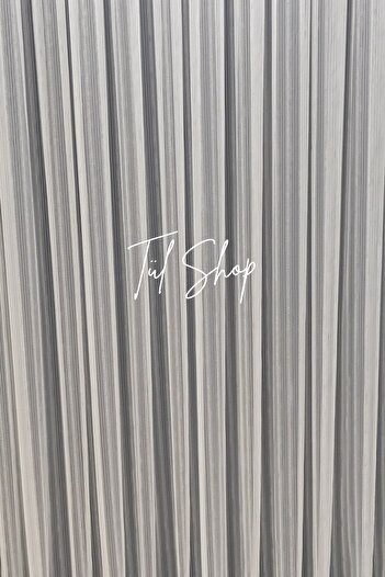 Tül Shop Don'T Want to Iron Non-Wrinkle Heavy Grammed Silver Drop Model 1/2 Sparse Pleated Tulle Curtain