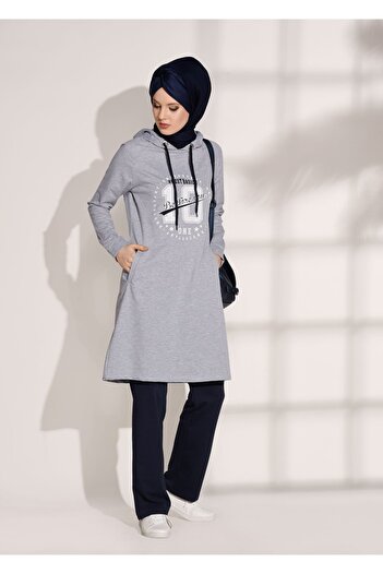TRENDTESETTÜR 0708 Model Printed and Pocket Detailed Tracksuit Set