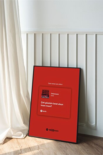 Arthopia Spotify Lyrics Ezhel İmkansızım Dekorasyon Yüksek Kaliteli Çerçeveli Tablo Poster