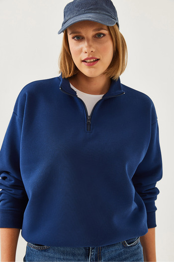 Bianco Lucci Dámská oversize mikina na zip 60351254