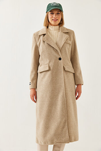 Bianco Lucci Dámský kabát s rukávem Crest Detail Long Stamp Coat 2496 60261001