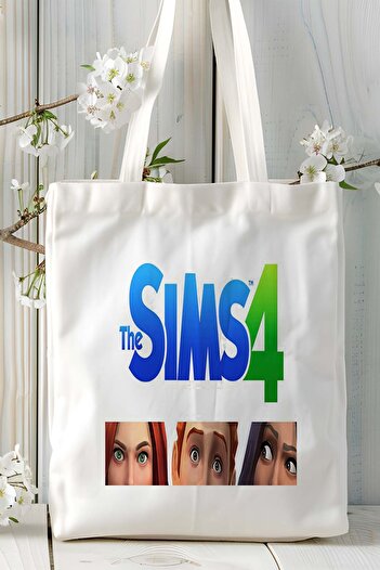 ART HEDİYE sims Game Printed υφασμάτινη τσάντα τσάντα ώμου μοντέλο 1