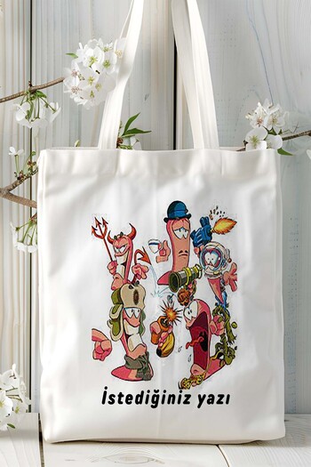 ART HEDİYE Worms Armageddon Game Printed Cloth Bag Shoulder Bag Model 1