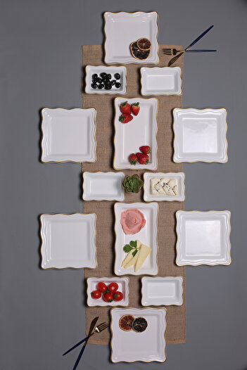 Home 14-Piece 6-Person Gilded Serenat Breakfast Set