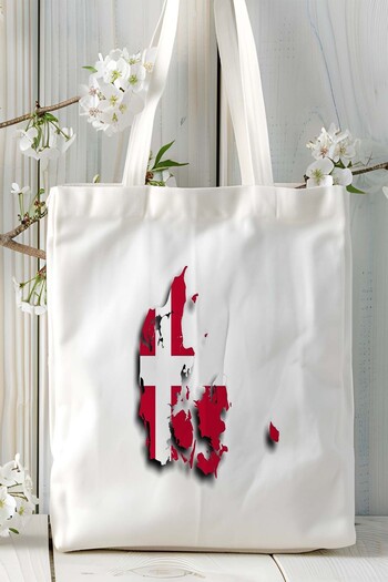 ART HEDİYE Denmark Denmark Flag Printed Cloth Bag Shoulder Bag Model