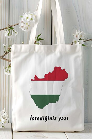 ART HEDİYE Hungary Hungary Flag Printed Cloth Bag Shoulder Bag Model
