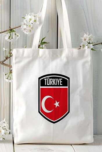 ART HEDİYE Turkey Flag Flag Printed Cloth Bag Shoulder Bag Model