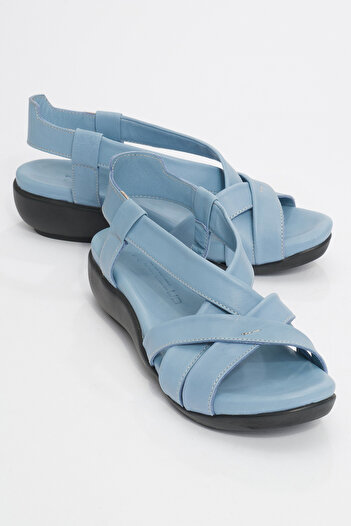 Dericlub Dericlub - Orthopedic Sole Women's Sandals Zy 9038 Blue, Real Leather