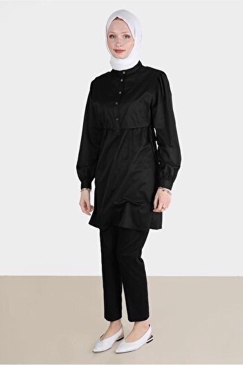 Alvina Tunic 42664 - Gathered Waist and Buttoned