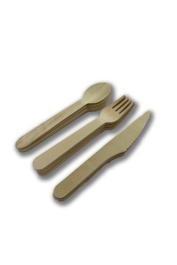 Home Disposable Wooden Natural Wooden Spoon, Fork, Knife Set Natural 1000 Pieces