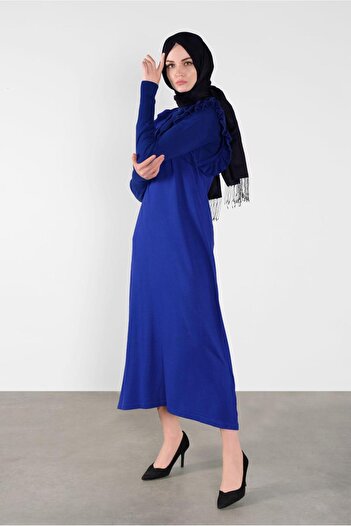 Alvina Long Knitwear Jille with Rush Detail 41036