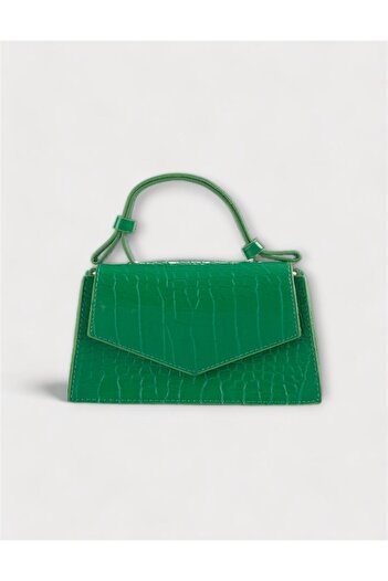 WATCHOFROYAL Women's Green Crocodile Print Mini Bag - Hand and Cross Strap, Alessia