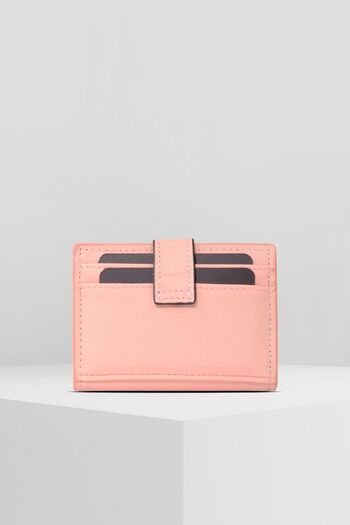 WATCHOFROYAL PATTERNED POWDER PINK CARD HOLDER 8 PIECES CARD COMPARTMENT SPEED LOCK SYSTEM DESIGN WALLET COAT