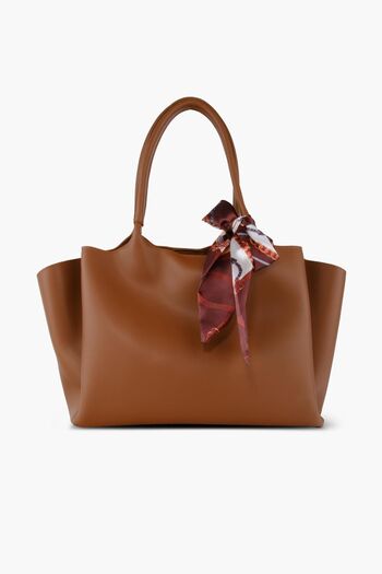 WATCHOFROYAL Women's Soft Leather Shoulder Bag with Tan Scarf Accessories Lena