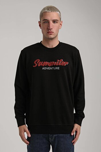 NEW WORLD POLO Crew Neck Black Slim Fit Sweatshirt 24Fwm60177