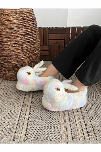 Behtah Kundura Unisex Rabbit Figured βελούδινες παντόφλες - Keep Foot Warm Home Boots