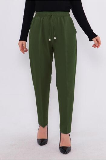 TRENDTESETTÜR Women's Khaki Pants - Elastic Waist t 80004