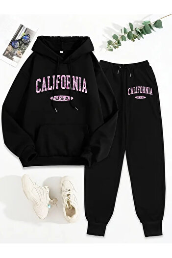 SimStone Women's California Usa Letter Printed Two Piece Set