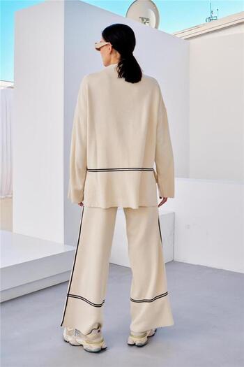 Fashion Friends 24K0124K1 Women's Side Stripe Knitwear Set