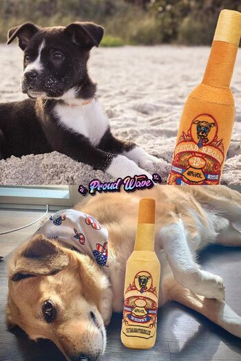 Proud Wave Bottle Plush Training Toy - Quad Batch Traction Rope - Dog Flossing Toy - Set of Four