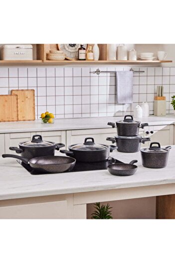 Karaca Biogranit Blackgold 12-piece cookware set | Non-stick coating