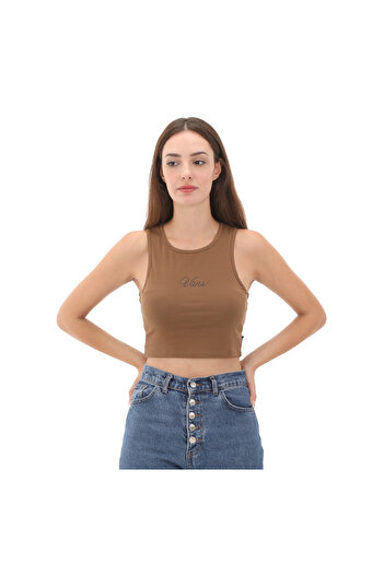 Vans 000hge0e01-r Γυναικείο T-shirt Crop Staple Tank - Καφέ