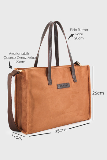 LUNABLU Women's Suede Shopper Bag