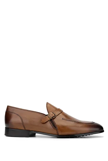 Tamer Tanca Men's Genuine Leather Tan Loafer Shoes
