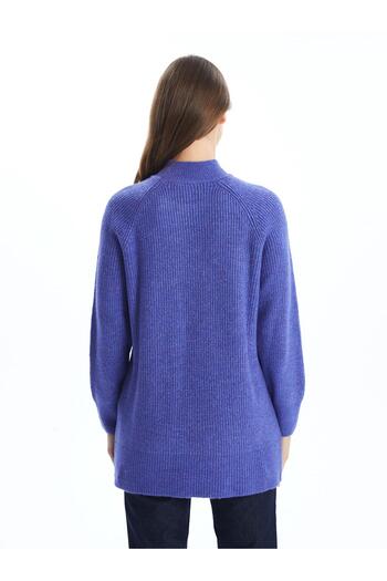 LC Waikiki LCW Modest Dik Yaka Düz Uzun Kollu Kadın Triko Tunik