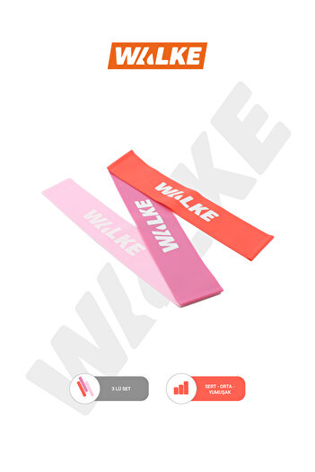 Walke Pilates Band - Set of 3 Plates Exercise Resistance Rubber