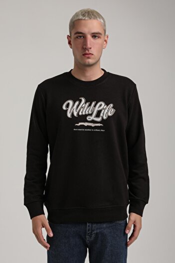 NEW WORLD POLO Crew Neck Black Slim Fit Sweatshirt 24Fwm60195
